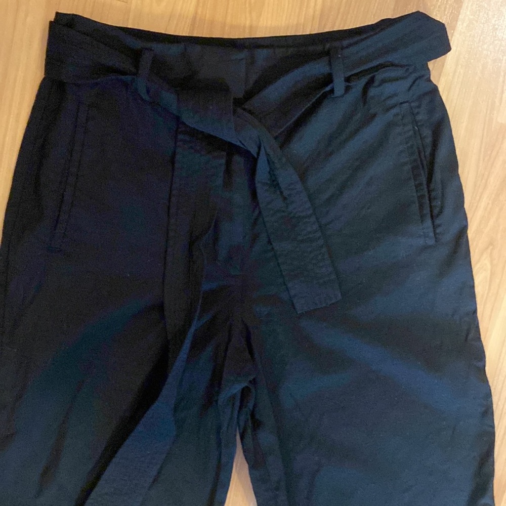 Aritzia Wilfred belted high waisted wool pants, black size 10